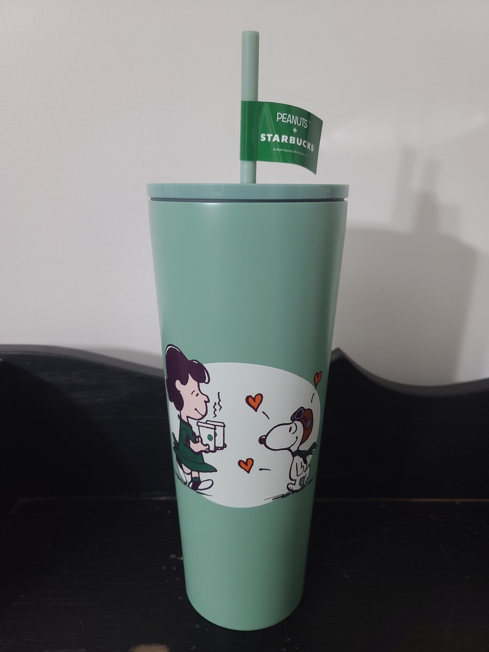 Starbucks + Peanuts Green Lucy And Snoopy Tumbler with Straw